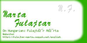 marta fulajtar business card